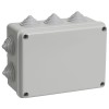 Коробка распаячная КМ41241 для открытой проводки безгалогенная (HF) 150х110х70мм IP44 10 гермовводов серая IEK