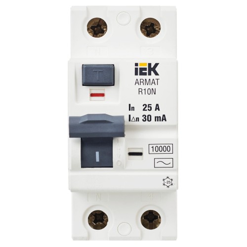 ARMAT Выключатель дифференциального тока R10N 2P 25А 30мА тип AC IEK