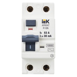 ARMAT Выключатель дифференциального тока R10N 2P 63А 30мА тип AC IEK