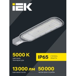 Светильник светодиодный консольный ДКУ 1012-100Ш 5000К IP65 серый IEK