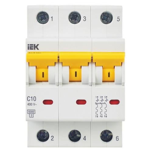 KARAT Автоматический выключатель ВА47-60M 3P C 10А 6кА IEK