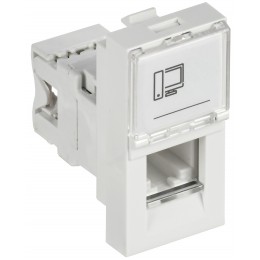Розетка компьютерная РКИ-10-00-П RJ-45 UTP кат.5e (на 1 модуль) ПРАЙМЕР белая IEK