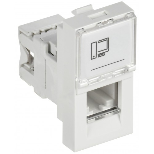 Розетка компьютерная РКИ-10-00-П RJ-45 UTP кат.5e (на 1 модуль) ПРАЙМЕР белая IEK