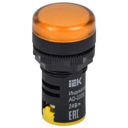 Лампа AD22DS(LED)матрица d=22мм желтый 24В AC/DC
