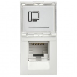 Розетка компьютерная РКИ-10-00-П RJ-45 UTP кат.5e (на 1 модуль) ПРАЙМЕР белая IEK