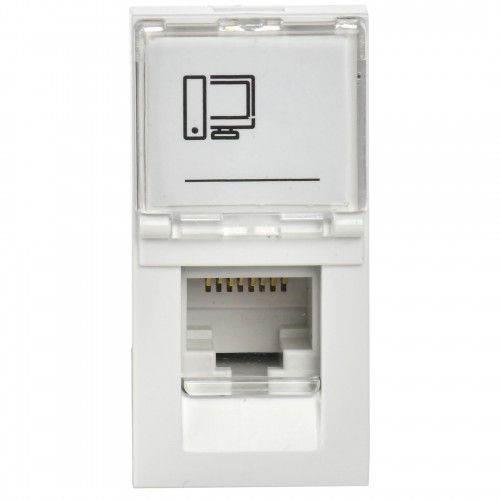 Розетка компьютерная РКИ-10-00-П RJ-45 UTP кат.5e (на 1 модуль) ПРАЙМЕР белая IEK