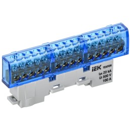 TEKFOR Шина N ''ноль'' изолированная на универсальном держателе 6х9-14-С IEK