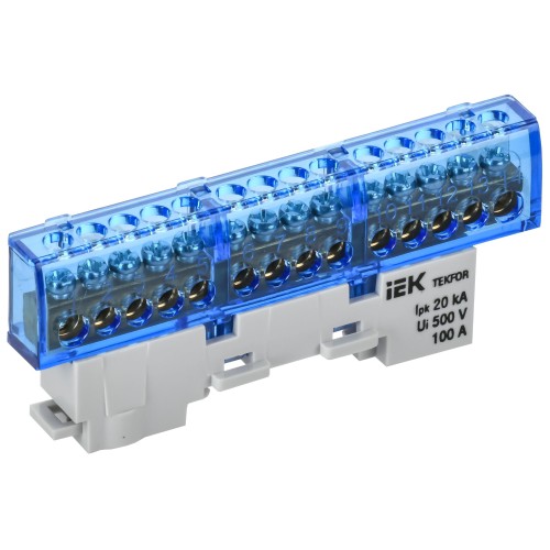 TEKFOR Шина N ''ноль'' изолированная на универсальном держателе 6х9-14-С IEK