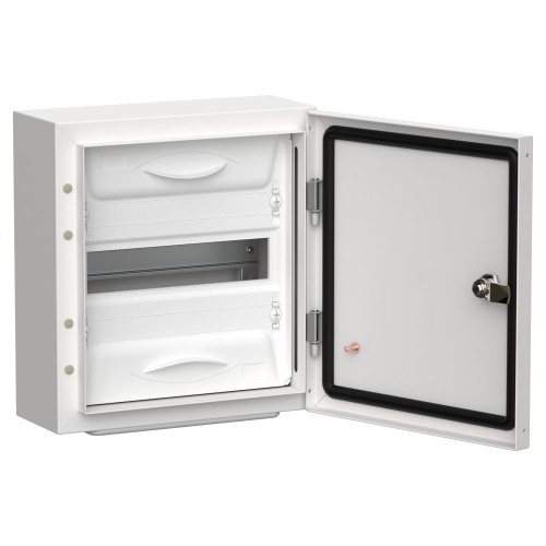 TITAN 5 Корпус металлический ЩРн-12 (1х12) 335х310х140мм IP54 белый (одна дверь) IEK