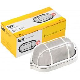 Светильник НПП1402 овал с решеткой 60Вт IP54 белый IEK
