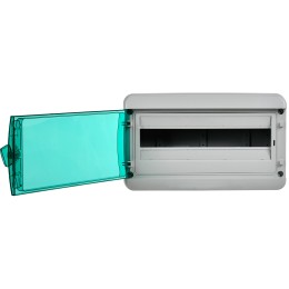 TEKFOR Корпус пластиковый КМПн-18 IP65 зеленая прозрачная дверь