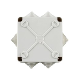 Коробка распаячная КМ для открытой проводки безгалогенная (HF) 100х100х45мм IP44 6 вводов серая