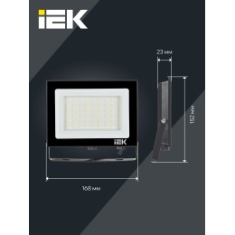 Прожектор СДО 06-50 светодиодный черный IP65 6500 K IEK