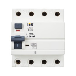 ARMAT Выключатель дифференциального тока R10N 4P 40А 30мА тип AC IEK