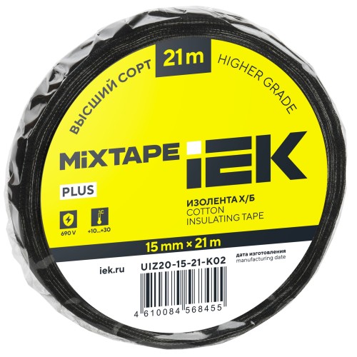 MIXTAPE PLUS Изолента Х/Б 15мм 21м IEK