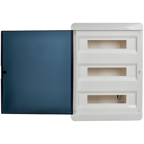 TEKFOR Корпус пластиковый ЩРН-П-54 IP41 черная прозрачная дверь IEK