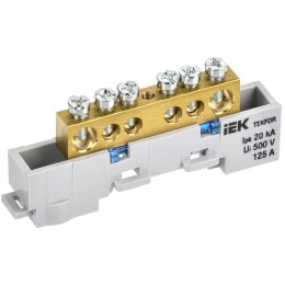 TEKFOR Шина N ''ноль'' неизолированная на универсальном держателе 8х12-6-С IEK