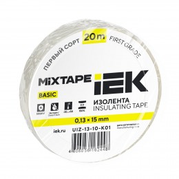MIXTAPE BASIC Изолента 0,13х15мм белая 20м IEK