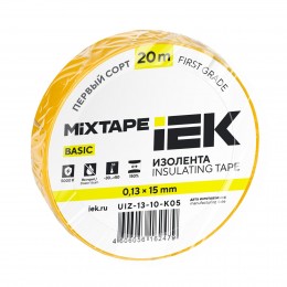 MIXTAPE BASIC Изолента 0,13х15мм желтая 20м IEK