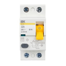 Выключатель дифференциальный (УЗО) ВД1-63 2Р 32А 30мА IEK