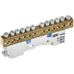 TEKFOR Шина N ''ноль'' неизолированная на универсальном держателе 8х12-12-С IEK
