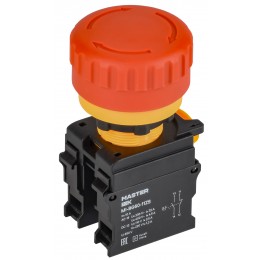 Кнопка ''Грибок'' поворотная с фиксацией 1NO+1NC красная MASTER IEK