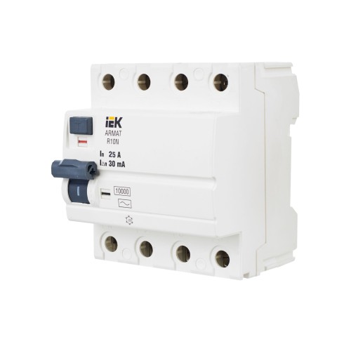 ARMAT Выключатель дифференциального тока R10N 4P 25А 30мА тип AC IEK