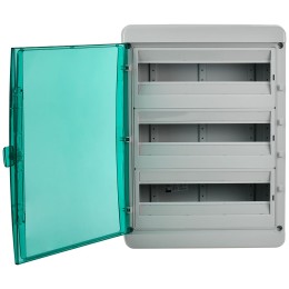 TEKFOR Корпус пластиковый КМПн-54 IP65 зеленая прозрачная дверь