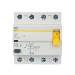 Выключатель дифференциальный (УЗО) ВД1-63 4Р 32А 30мА IEK