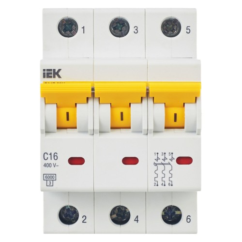 KARAT Автоматический выключатель ВА47-60M 3P C 16А 6кА IEK