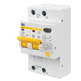 KARAT Дифференциальный автомат АД12 2P 25А 30мА тип AC IEK