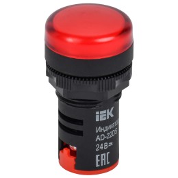 Лампа AD22DS(LED)матрица d=22мм красный 24В AC/DC