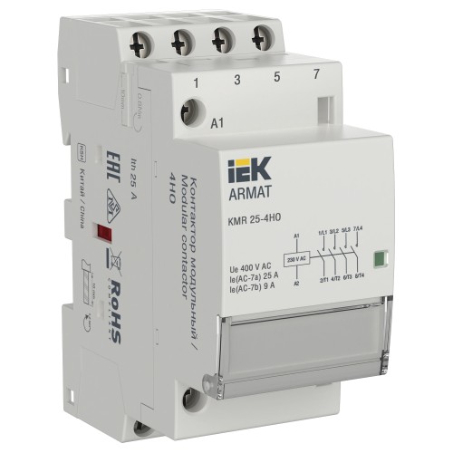 Контактор модульный KMR 25А 230В AC 4НО