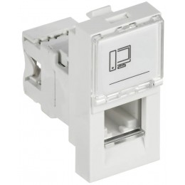 Розетка компьютерная РКИ-10-00-П RJ-45 UTP кат.5e (на 1 модуль) ПРАЙМЕР белая IEK