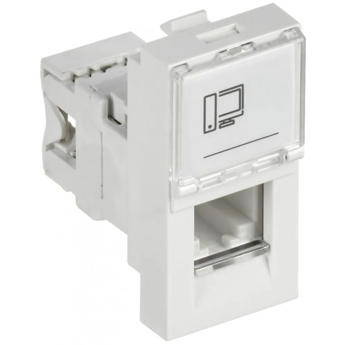 Розетка компьютерная РКИ-10-00-П RJ-45 UTP кат.5e (на 1 модуль) ПРАЙМЕР белая IEK