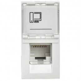Розетка компьютерная РКИ-10-00-П RJ-45 UTP кат.5e (на 1 модуль) ПРАЙМЕР белая IEK