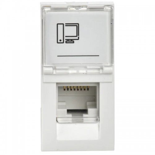 Розетка компьютерная РКИ-10-00-П RJ-45 UTP кат.5e (на 1 модуль) ПРАЙМЕР белая IEK