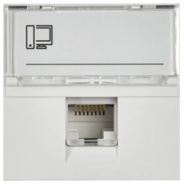 Розетка компьютерная РКИ-20-00-П RJ-45 UTP кат.5e (на 2 модуля) ПРАЙМЕР белая IEK