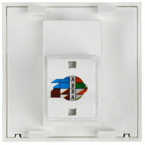 Розетка компьютерная РКИ-20-00-П RJ-45 UTP кат.5e (на 2 модуля) ПРАЙМЕР белая IEK