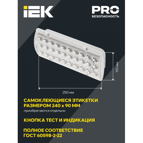 Светильник аварийный ДПА 2105-С централизованного питания 24/220В IP65 IEK