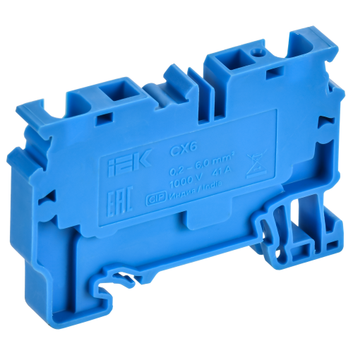 ARMAFIX Клемма пружинная CX6 BU 6мм2 проходная синяя IEK