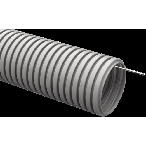 ELASTA Труба гофрированная ПВХ тяжелая d=25 с зондом серая (50м) IEK