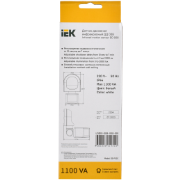 Датчик движения ДД-008 1100Вт 180град 12м IP44 белый IEK