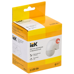 Датчик движения ДД-010 1100Вт 180град 10м IP44 белый IEK