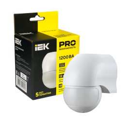 Датчик движения ДД-010 1100Вт 180град 10м IP44 белый IEK