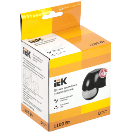Датчик движения ДД-010 1100Вт 180град 10м IP44 черный IEK