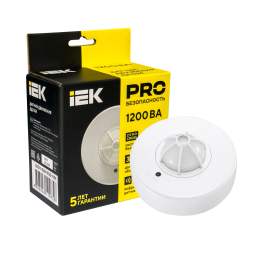 Датчик движения ДД-024 1100Вт 120-360град 6м IP33 белый IEK