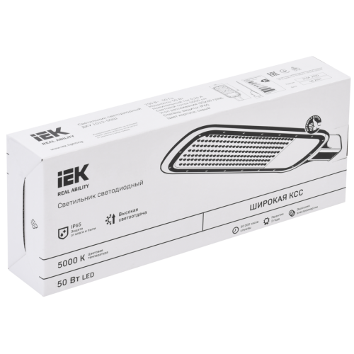 Светильник светодиодный консольный ДКУ 1012-50Ш 5000К IP65 серый IEK