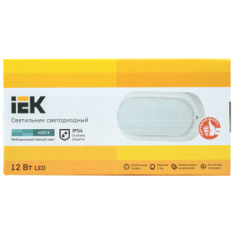 Светильник светодиодный ДПО 4012 12Вт 4000K IP54 овал белый IEK