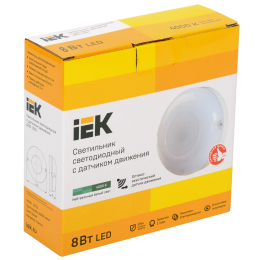 Светильник светодиодный ДПО 1001 8Вт 4000K IP54 с акустическим датчиком IEK
